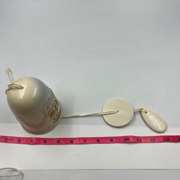 Vintage Porcelain Bell Chime Japan OMC Otagiri Co. Handpainted Farm Cows Mill - Picture 12 of 14